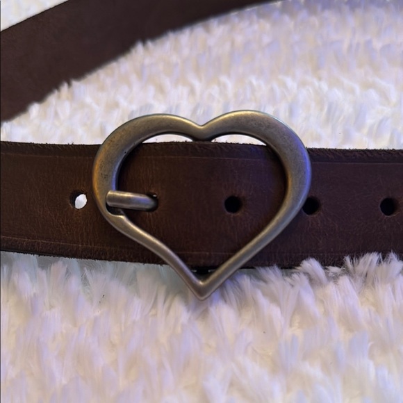Brown Leather Belt with Silver-Toned Hardware - Picture 2 of 2
